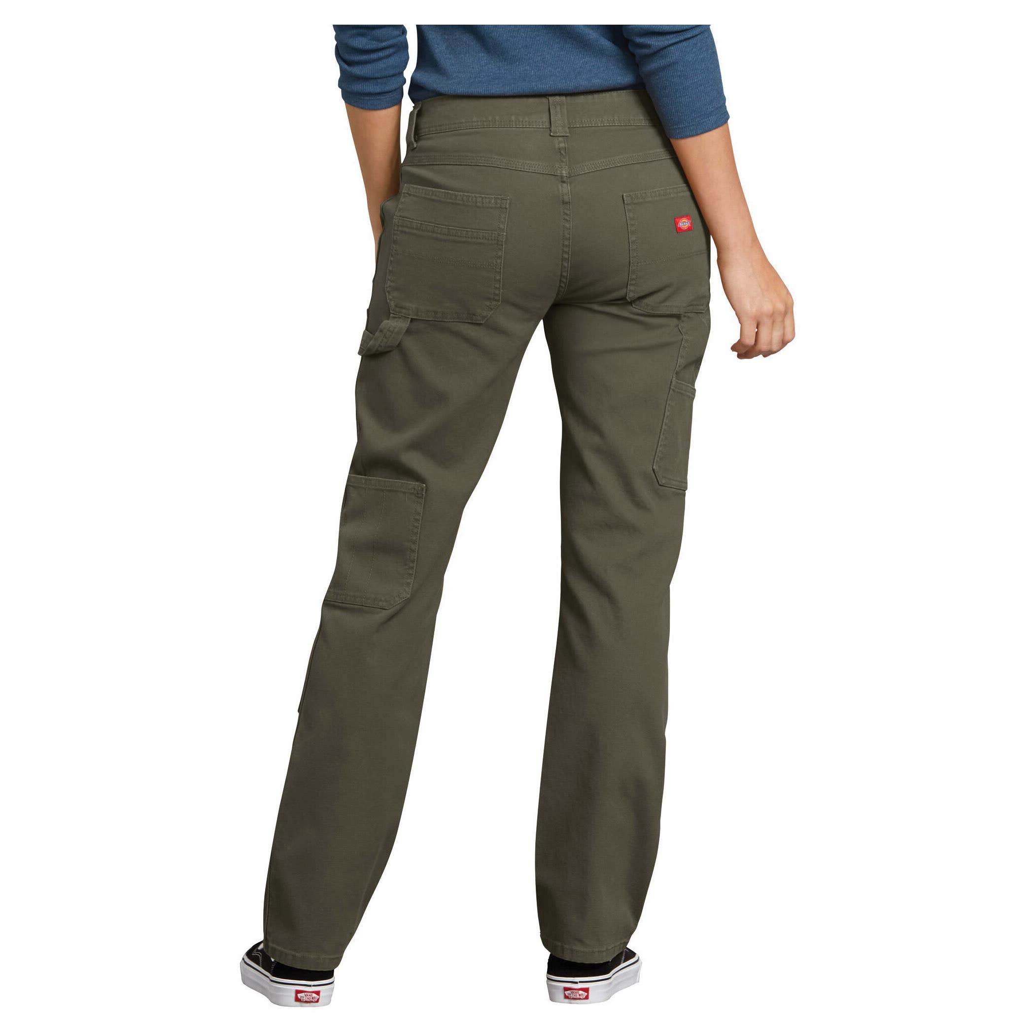Dickies Carpenter Pants, 4, 27-1/2 in Waist, 31-1/2 in L Inseam, Moss Green, Relaxed, Straight Fit, Regular
