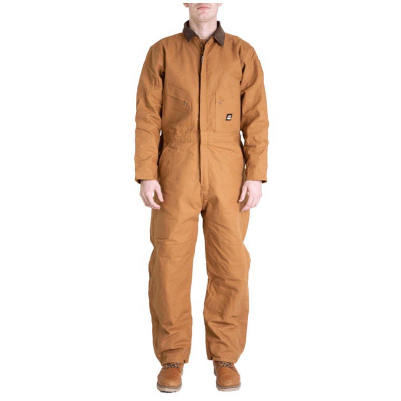 Berne Coveralls, Insulated, 3XL, 56 to 58 in Chest, Cotton, Brown Duck, 34 in Inseam, Tall