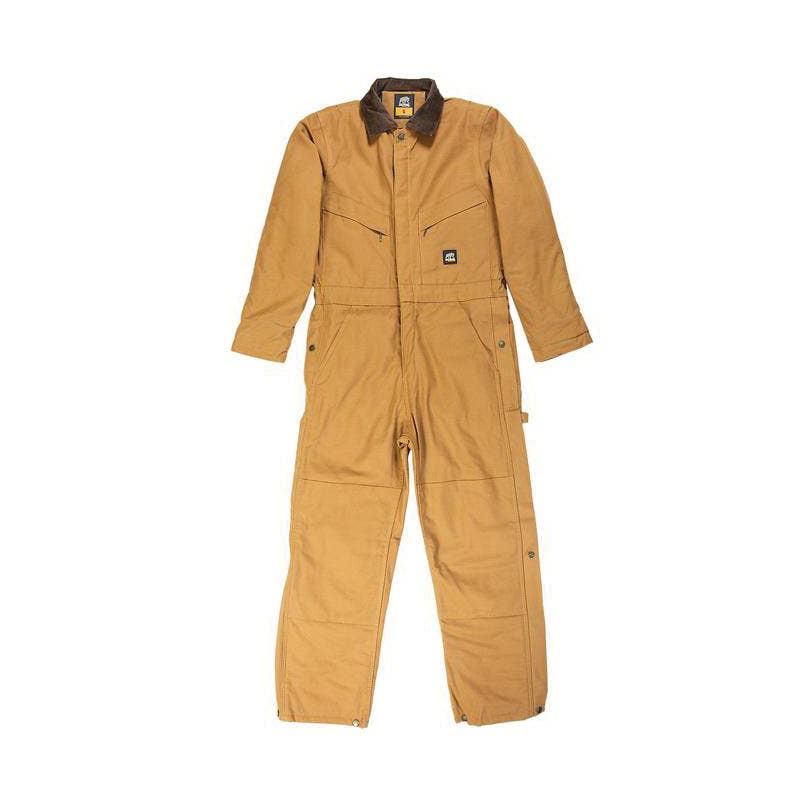 Berne Coveralls, Insulated, 3XL, 56 to 58 in Chest, Cotton, Brown Duck, 34 in Inseam, Tall