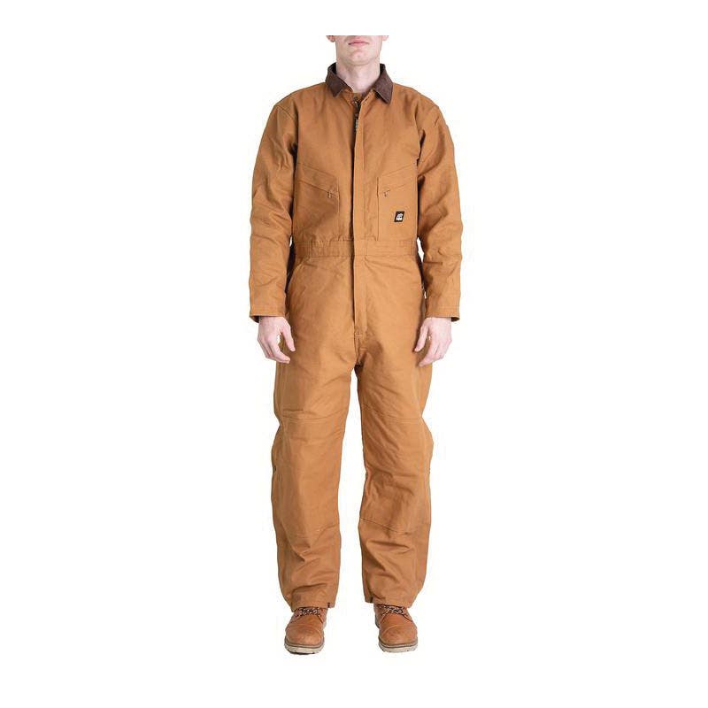 Berne Coveralls, Insulated, 3XL, 56 to 58 in Chest, Cotton, Brown Duck, 34 in Inseam, Tall