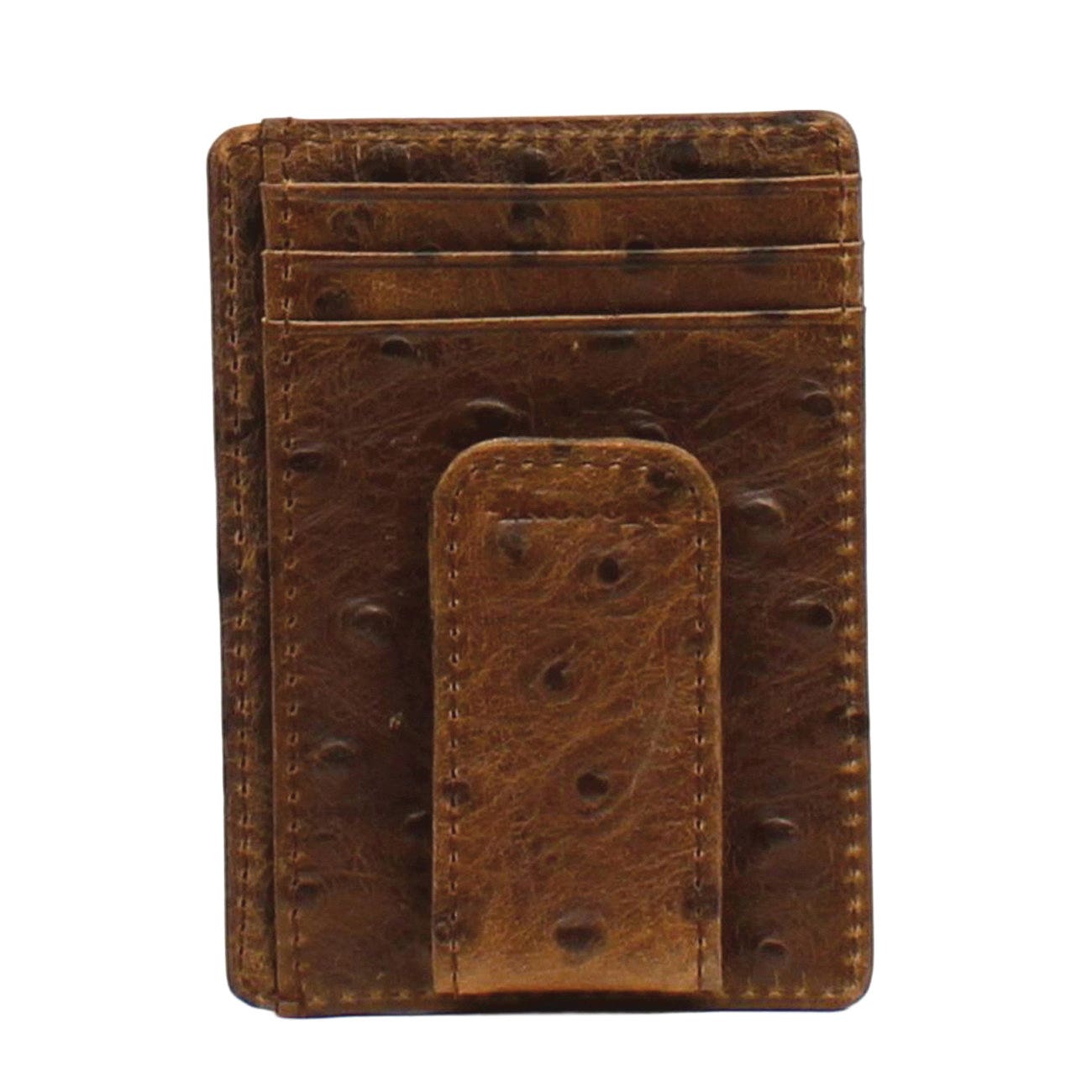 Nocona Money Clip Wallet, Men's, Vintage Ostrich Print, Brown