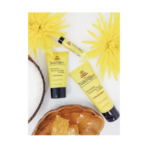 The Naked Bee Hand and Body Lotion, Coconut, Honey, 2.25 oz Package, Tube