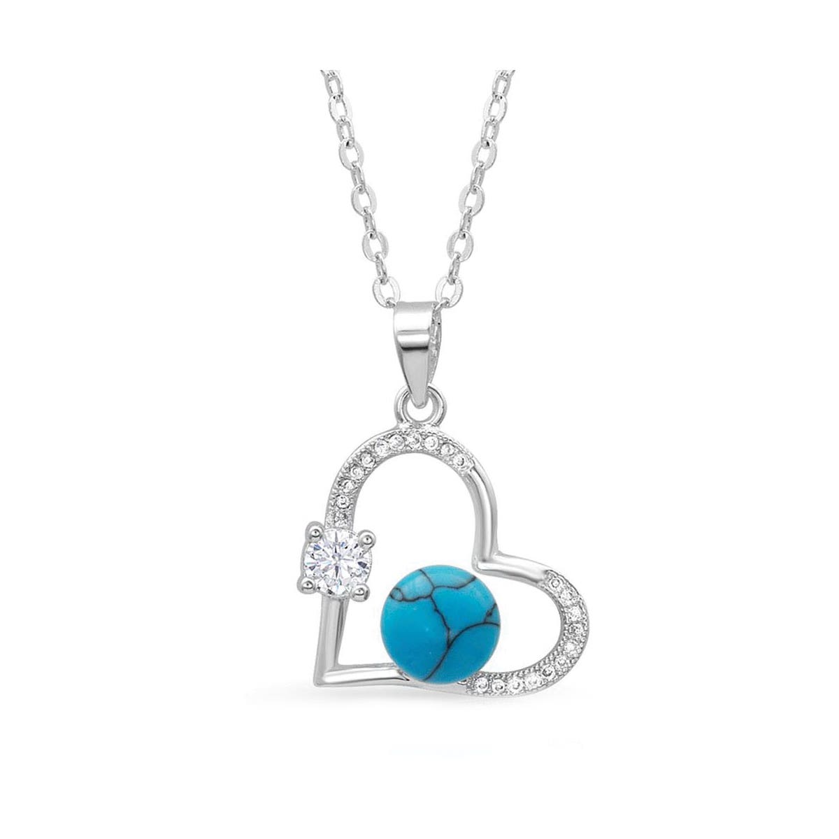 Montana Silversmiths Open Heart Turquoise Pearl Necklace
