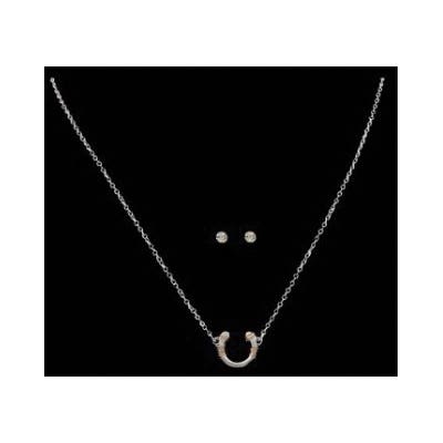 Silver Strike Necklace Set, Women's, Horseshoe