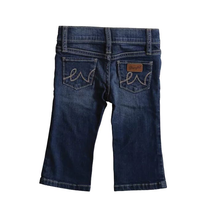 Wrangler PQJ113D-2T Baby Jeans, 5-Pocket, Western, Girl's, 2T, Denim, Cotton/Rayon/Spandex