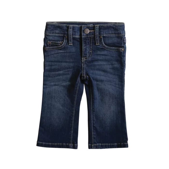 Wrangler PQJ113D-18M Baby Jeans, 5-Pocket, Western, Girl's, 18M, Denim, Cotton/Rayon/Spandex