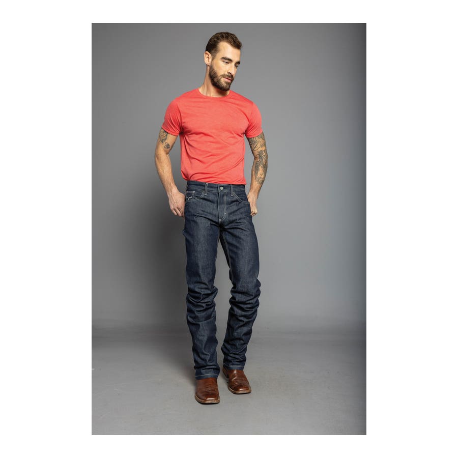 Kimes Ranch Jeans, 30 in Waist, 34 in L Inseam, Blue, Straight Fit