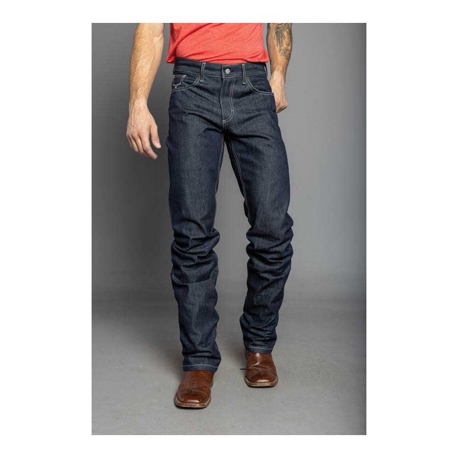 Kimes Ranch Jeans, 30 in Waist, 34 in L Inseam, Blue, Straight Fit