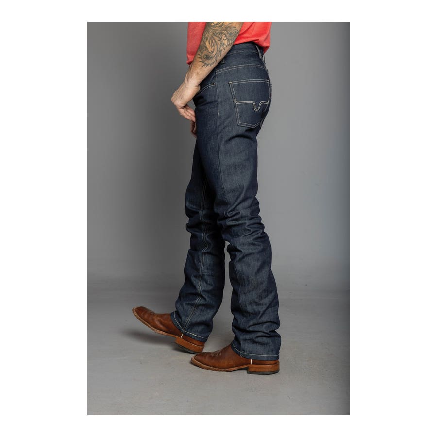 Kimes Ranch Jeans, 38 in Waist, 36 in L Inseam, Blue, Straight Fit