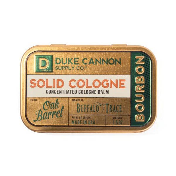 Duke Cannon, Bourbon Solid Cologne, Solid, Oak Barrel, 1.5 oz Tin