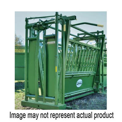 Powder River 1500 Series Self-Catch Squeeze Chute, 95-1/2 in OAL, Steel, Green