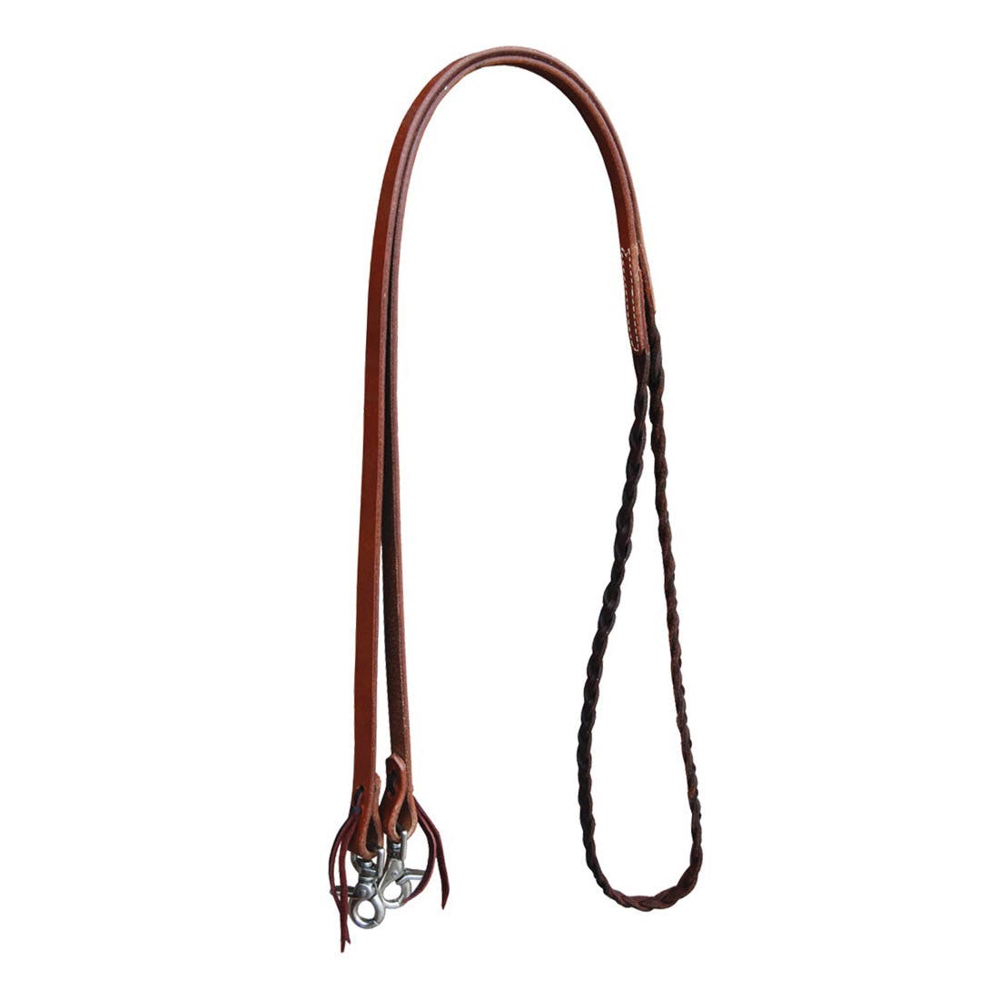 Oxbow Tack Plated Roping Rein, 5/8 in W, Leather