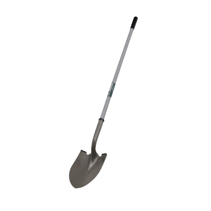 Truper Round-Point Shovel with Fiberglass Handle, 47"