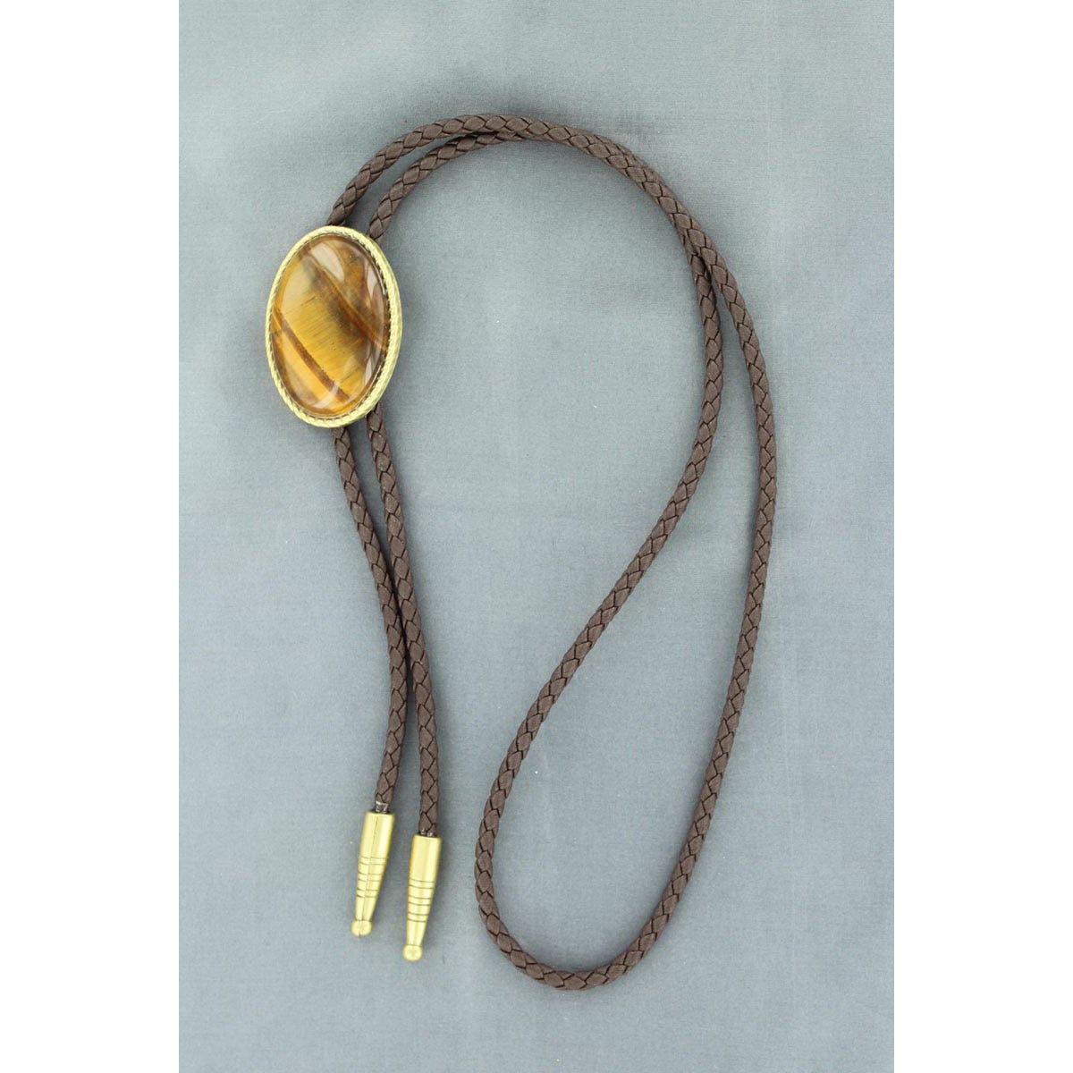 M&F Western Products Bolo Tie, Tigers Eye, Turquoise Gemstone, Leatherette/Metal