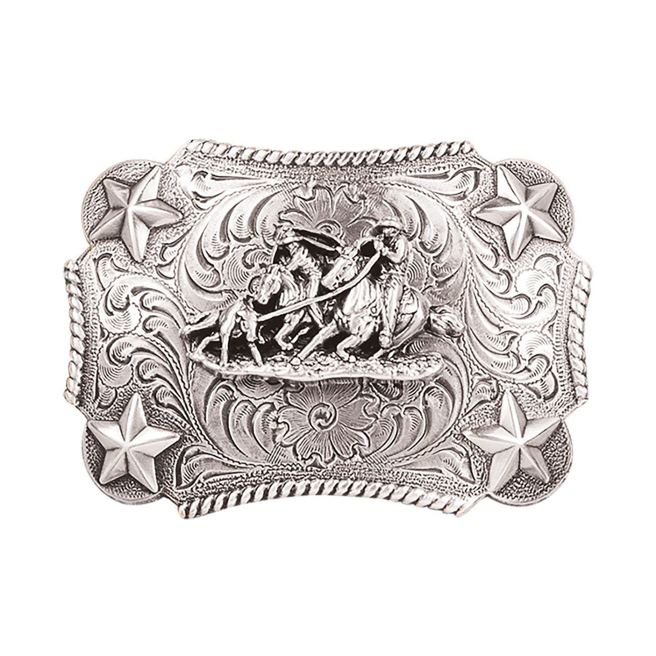 Nocona Boys Rectangular Belt Buckle – Rope Edge Star