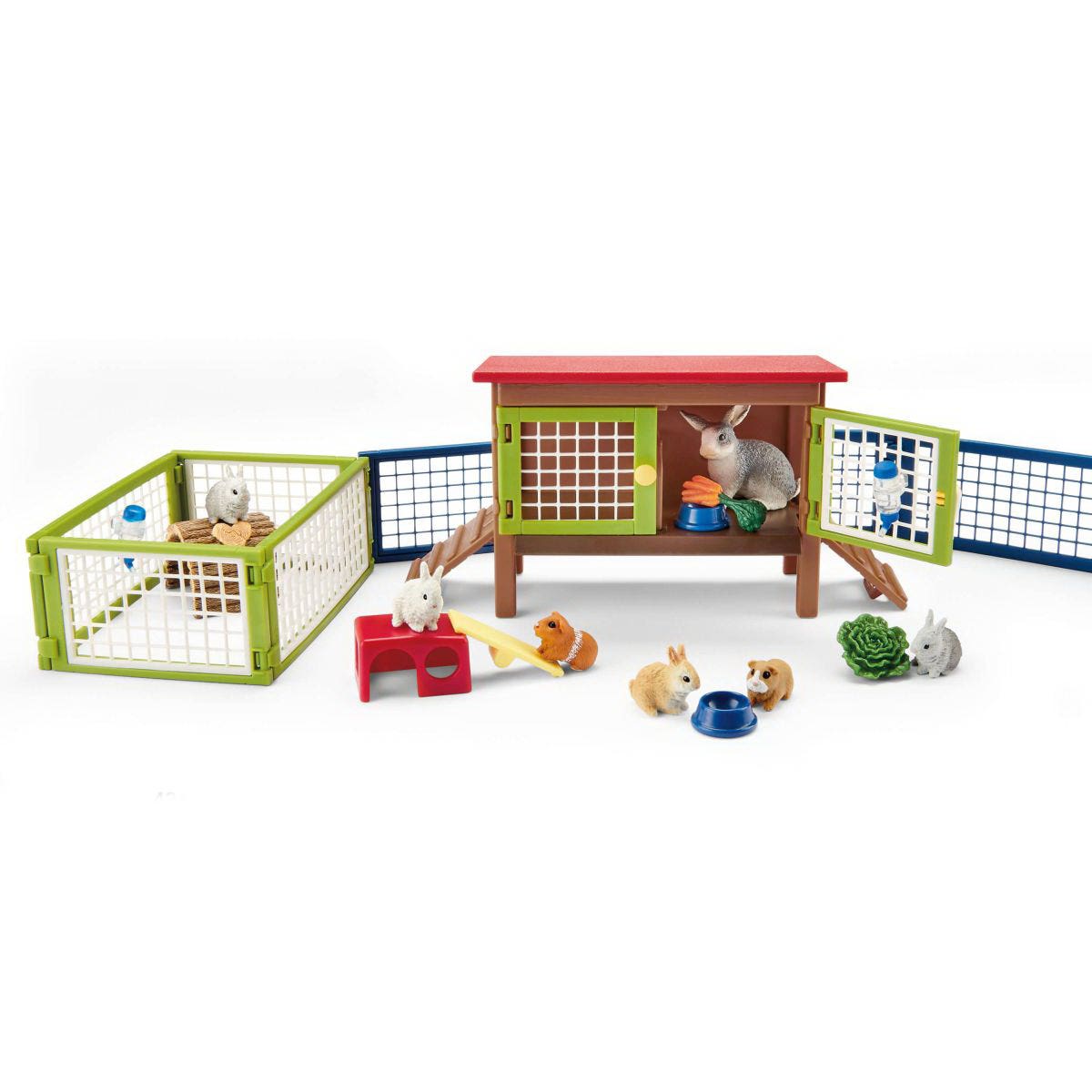 Schleich-S Rabbit and Guinea Pig Hutch, 14-Piece