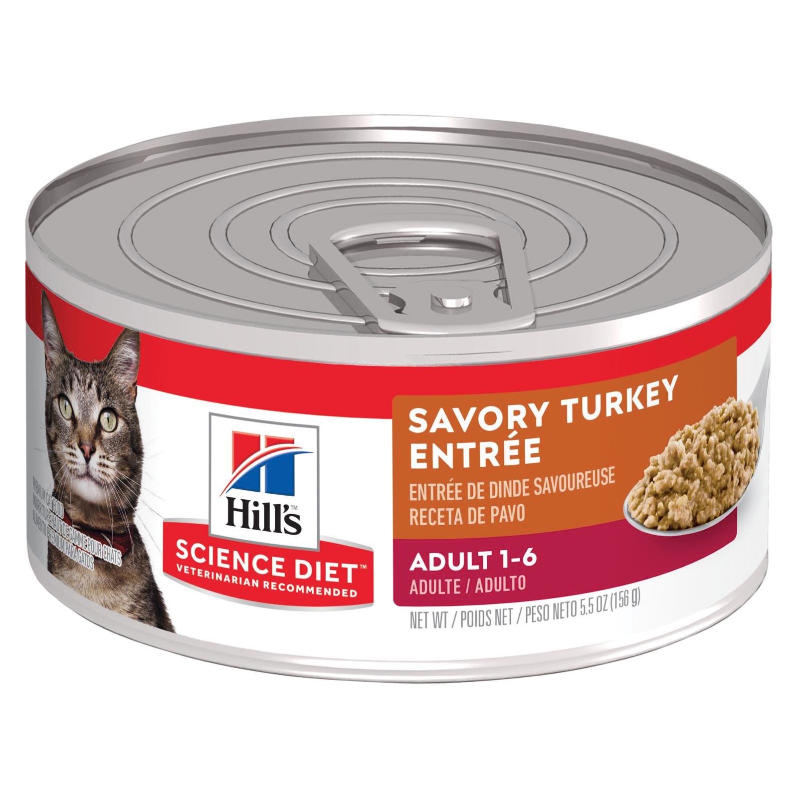 Science Diet 4538 Cat Food, Wet, Savory Turkey Flavor, 5.5 oz Can