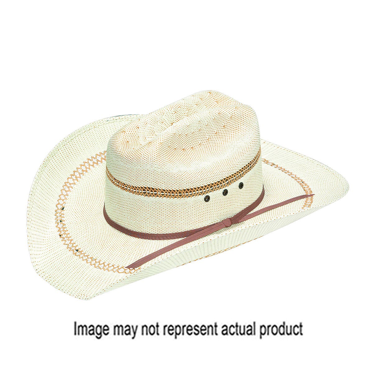 Ariat Youth Hat, Two Cord Band, L, Bangora Straw, Ivory/Tan
