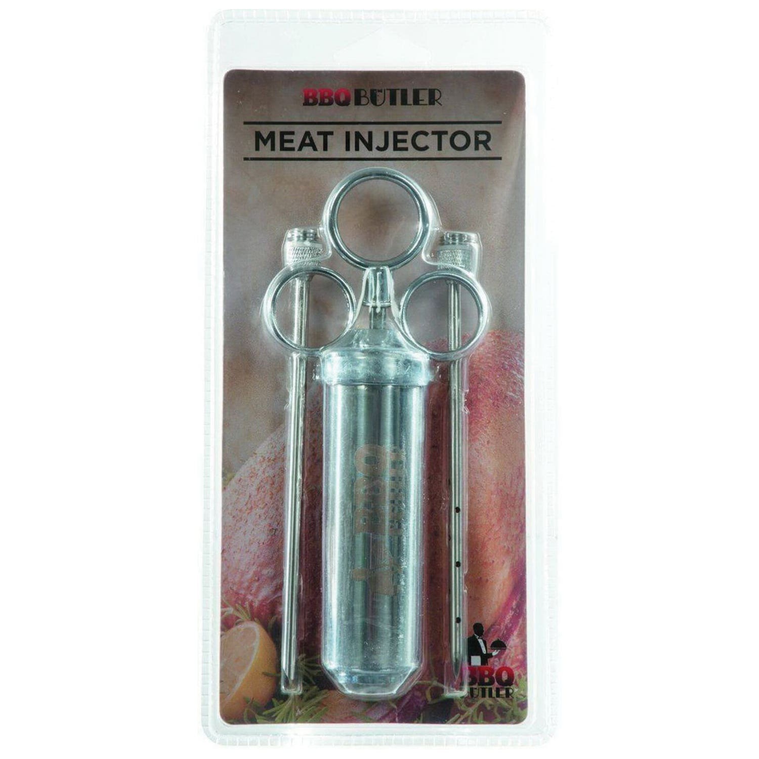 BBQ Butler Meat Injector, 2 oz, 6 in L Needle, Stainless Steel Body