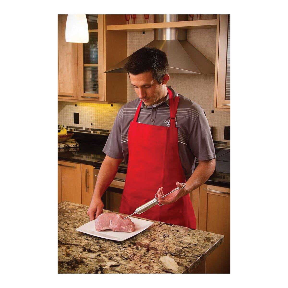 BBQ Butler Meat Injector, 2 oz, 6 in L Needle, Stainless Steel Body