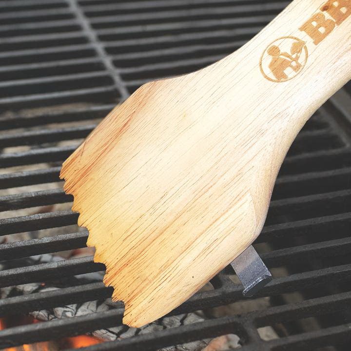 Bear Paw BBQ Scraper, 3-1/2 in W Blade, Wood, Wood Handle, Ergonomic Handle, 16 in OAL