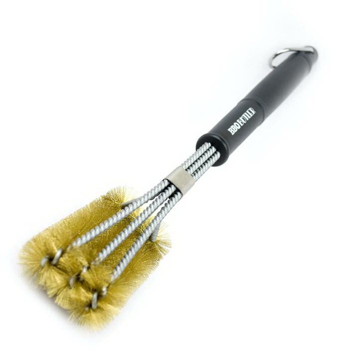 Bear Paw Grill Brush, 6 in L Brush, 2-3/4 in W Brush, Brass Bristle, 17 in L