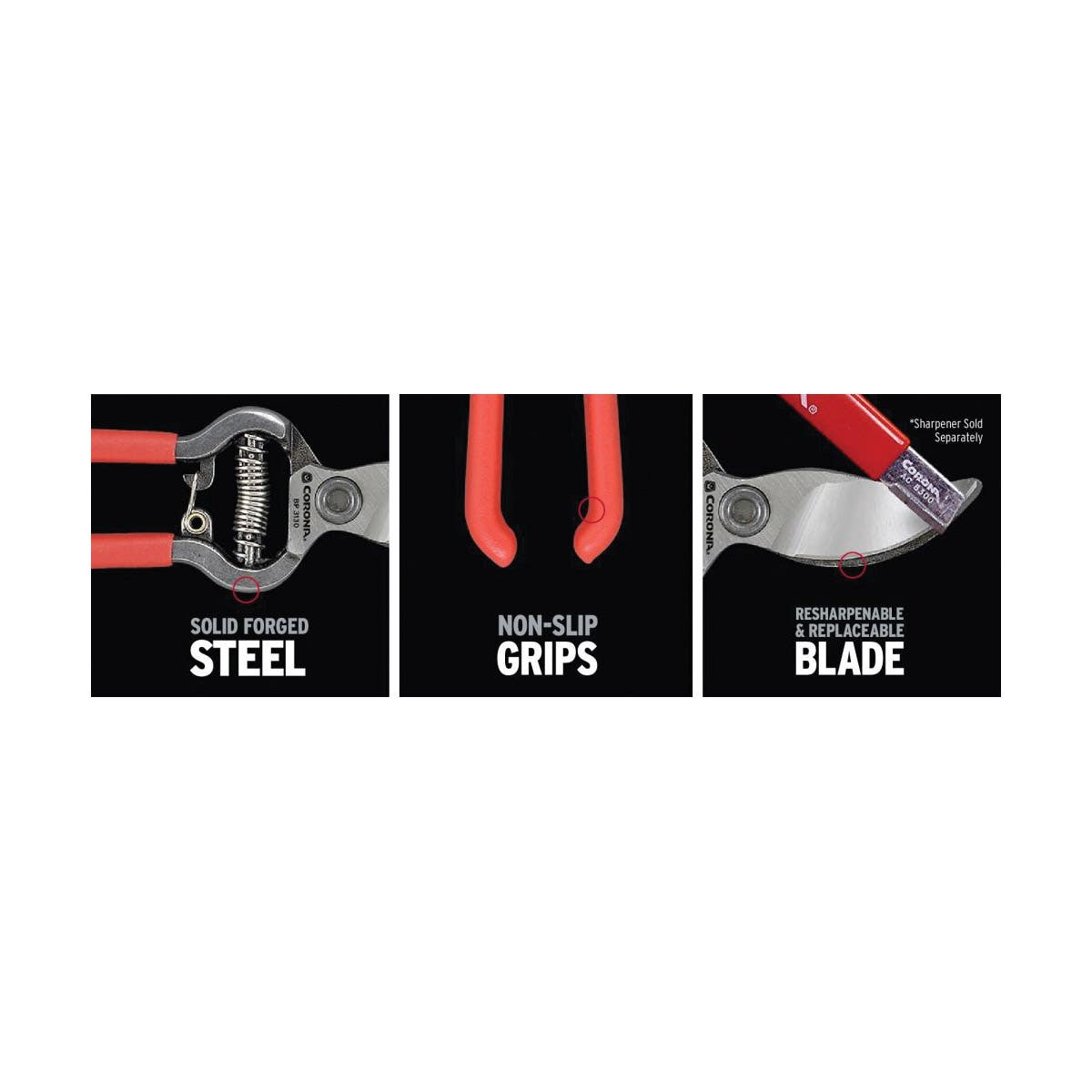 CORONA ClassicCUT Bypass Pruner, 1/2 in Cutting Capacity, Steel Blade, Non-Slip Grip Handle