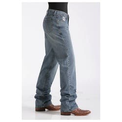Cinch White Label Series Jeans, 28 in, 38 in L, Medium Stonewash, Relaxed, Straight, Non-Stretchable