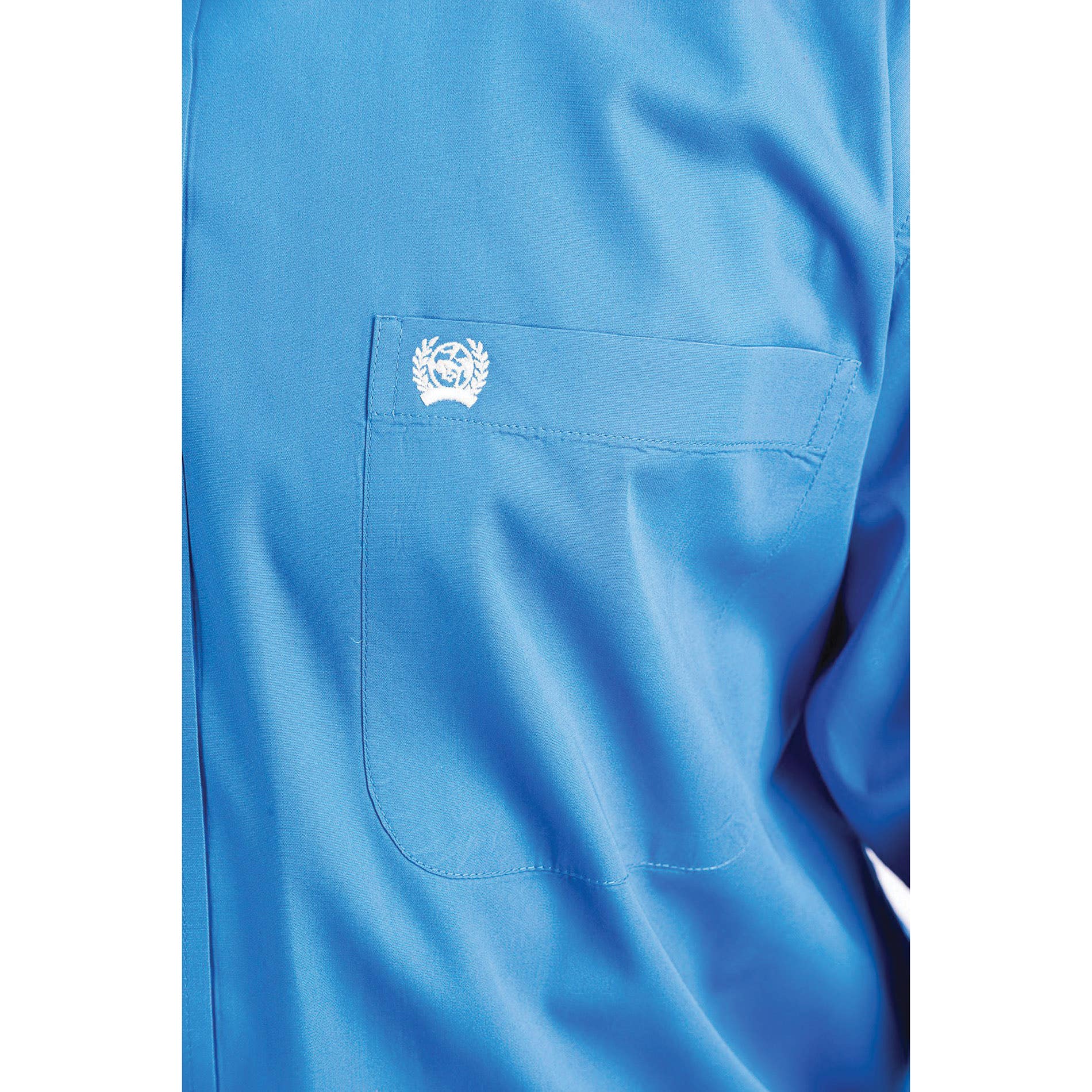Cinch Western Shirt, XL, Solid Blue, Solid, Long Sleeve, Classic, Button