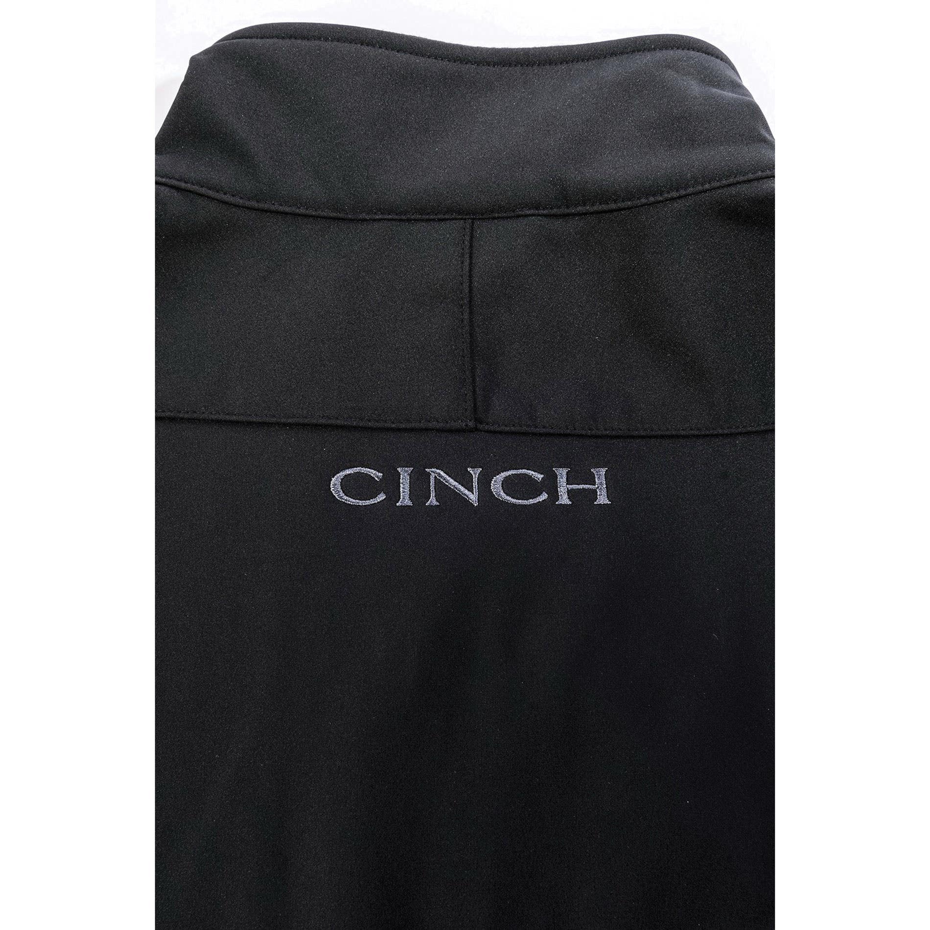 Cinch Softshell Jacket, L, Polyester, Black, High-Rise, Zipper, Regular