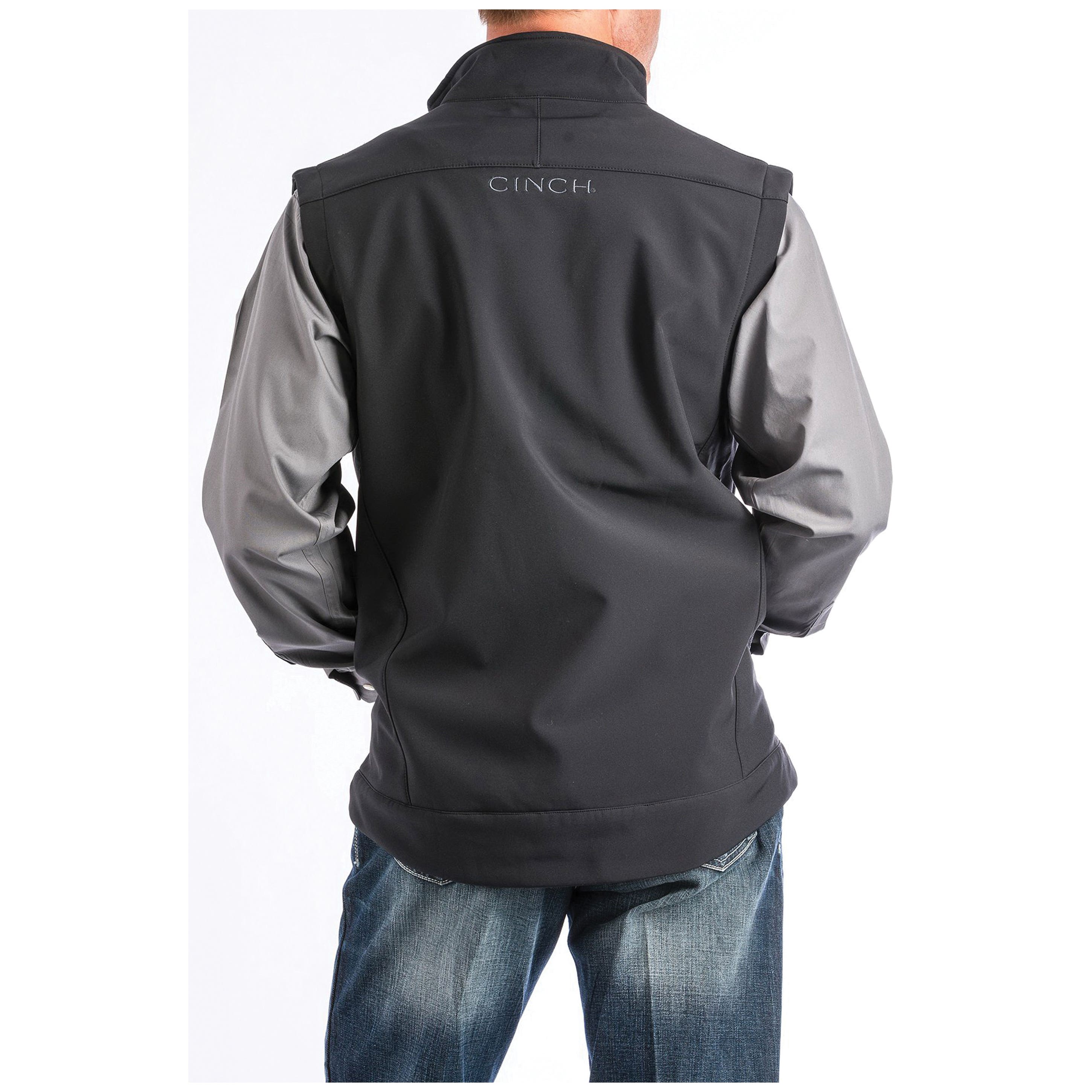 Cinch Vest, XL, Polyester/Spandex, Black, Standing, Zipper