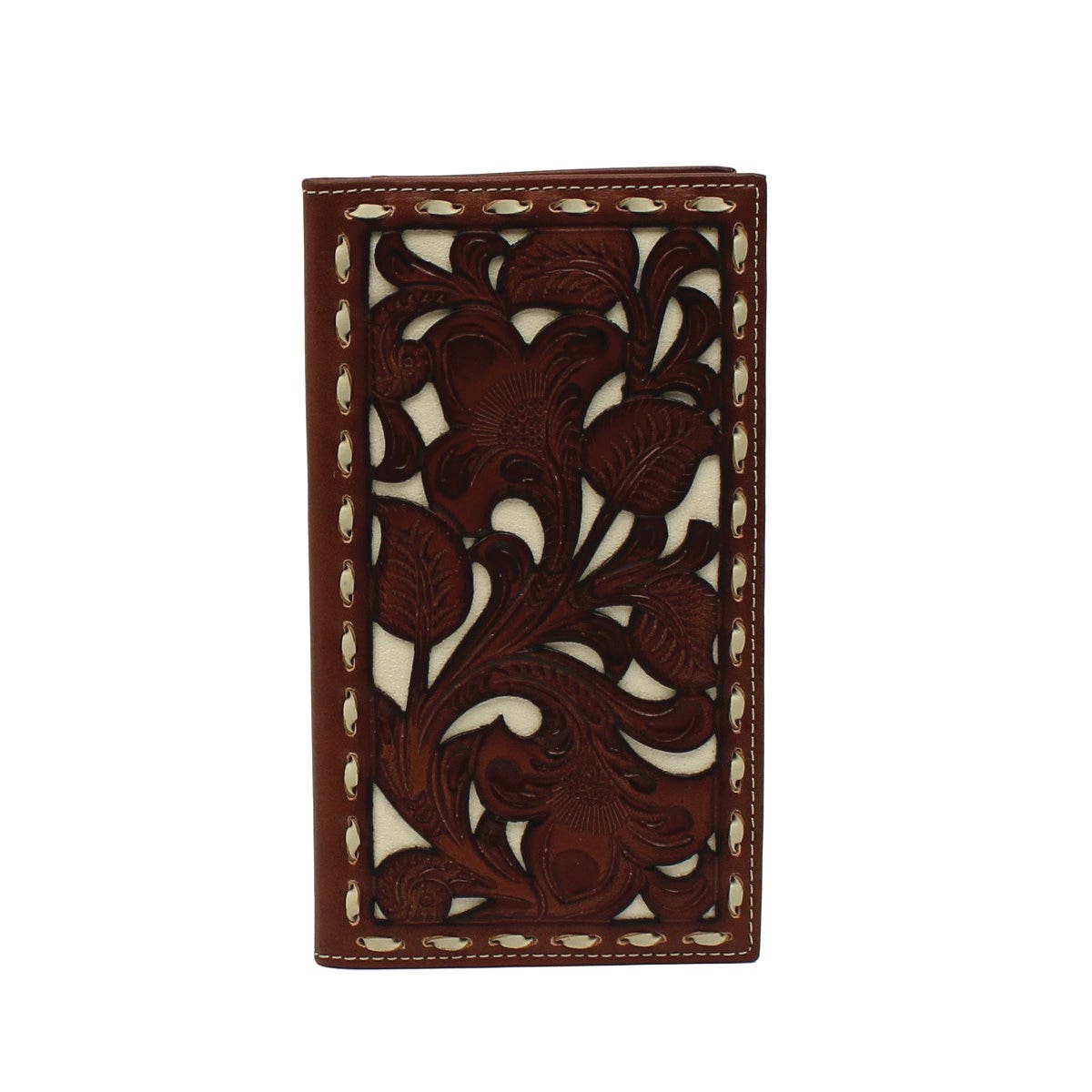 Nocona Wallet, Men's, One-Size, Floral Overlay, Tan