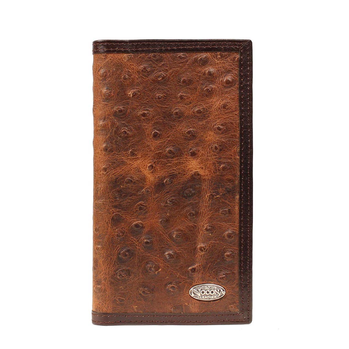 Nocona Classic Work Series Rodeo Wallet, Men's, Ostrich Print, Brown