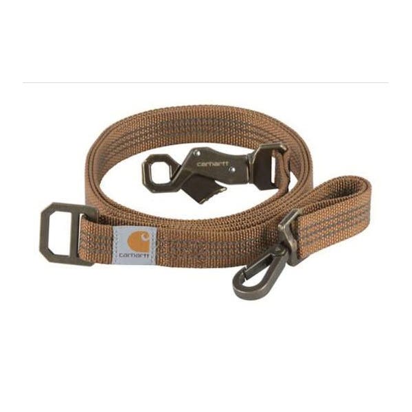 Carhartt Tradesman Dog Leash, 6 ft L, 1 in W, Nylon Line, Brown, Fastening Method: D-Ring, L Breed