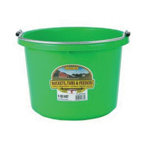 Little Giant P8LIMEGREEN6 Bucket, Round, 8 qt, Plastic, Green
