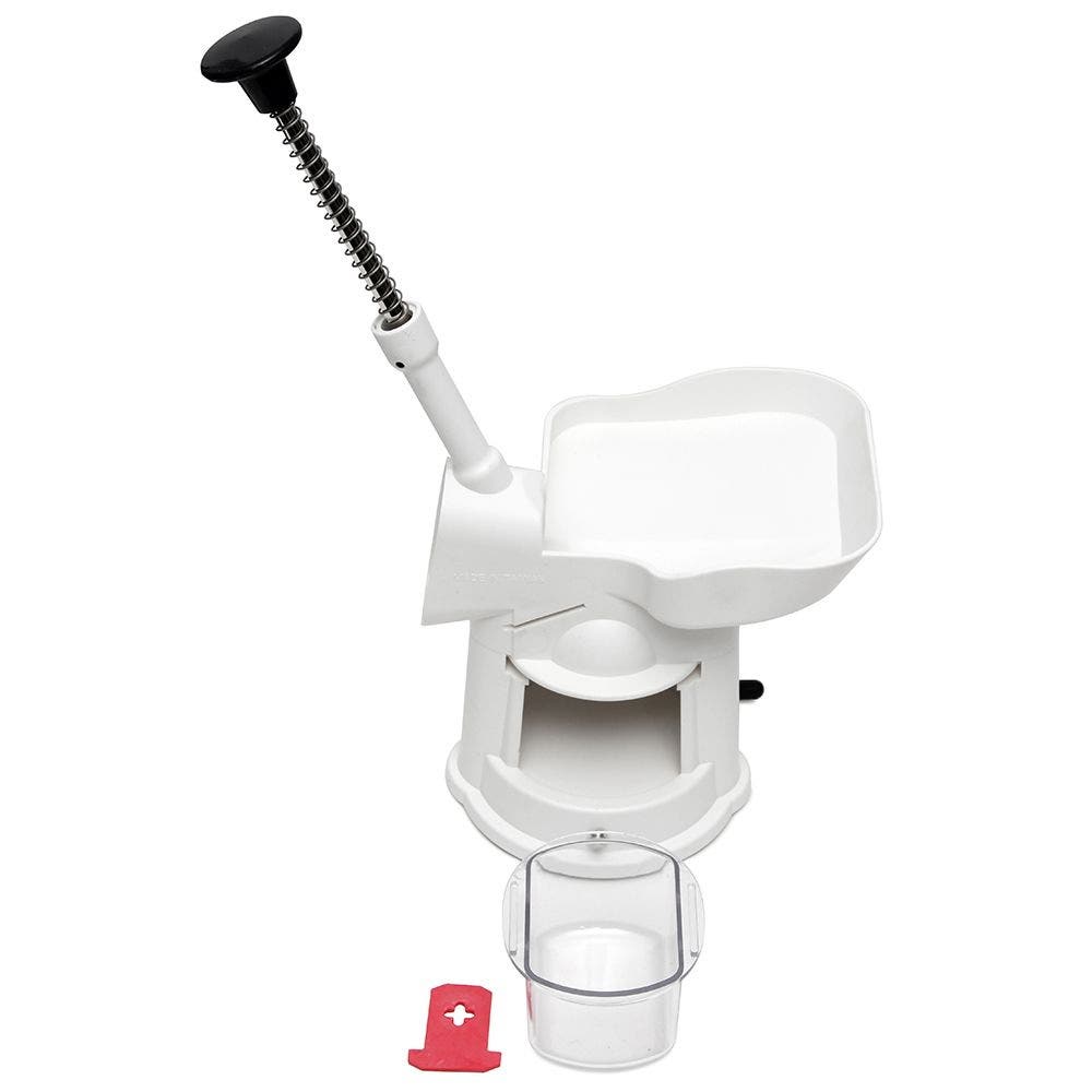 VKP Orchard Cherry Pitter, 30 lb Capacity, 4-1/4 in Dia, 12-1/4 in H, Plastic, White, Chrome