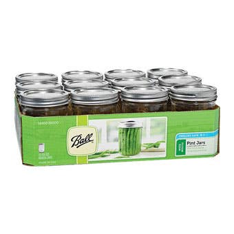Ball Mason Jar, 1 pt Capacity, Glass/Tinplate Steel