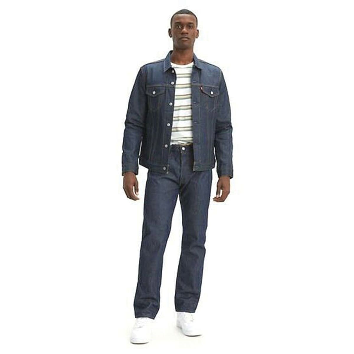 Levi's 501 Shrink-to-Fit Series 005010000 Jeans, L, 38 in Waist, Rigid Dark Wash, Straight Fit, Regular, Non-Stretchable
