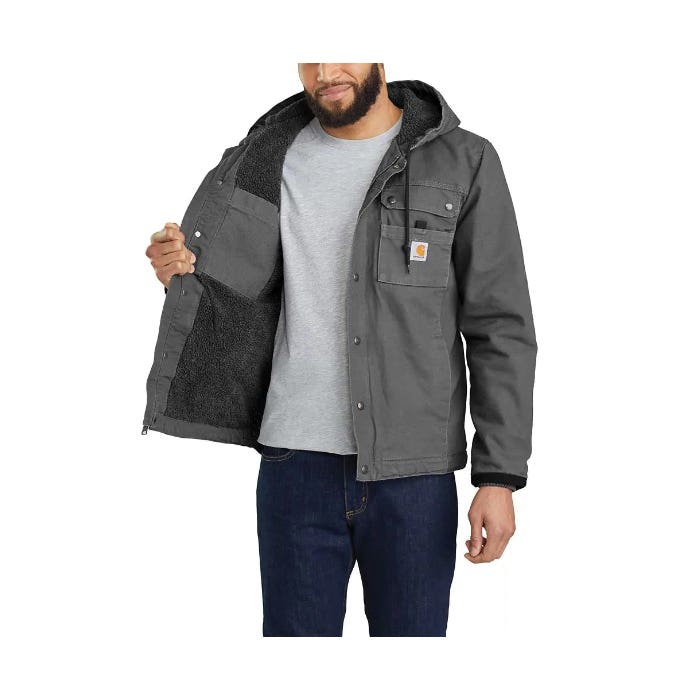 Carhartt Bartlett Jacket, M, Carhartt Brown, Snap, Zipper Closure, Regular