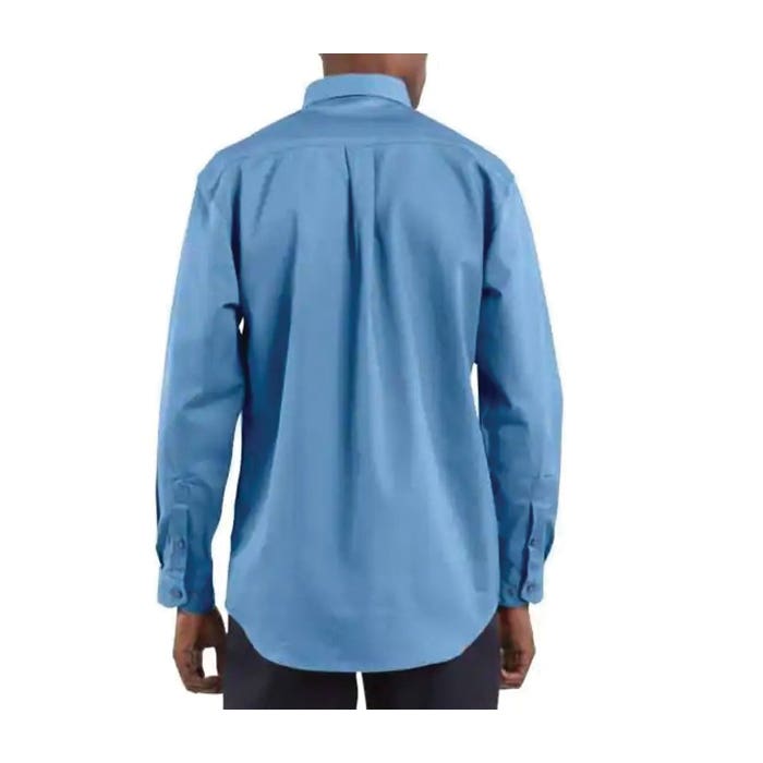 Carhartt FRS160-MBLTLL2XLA Shirt with Flap Pocket, 2XL, Tall, Cotton/Nylon Twill, Medium Blue, Button-Down Collar