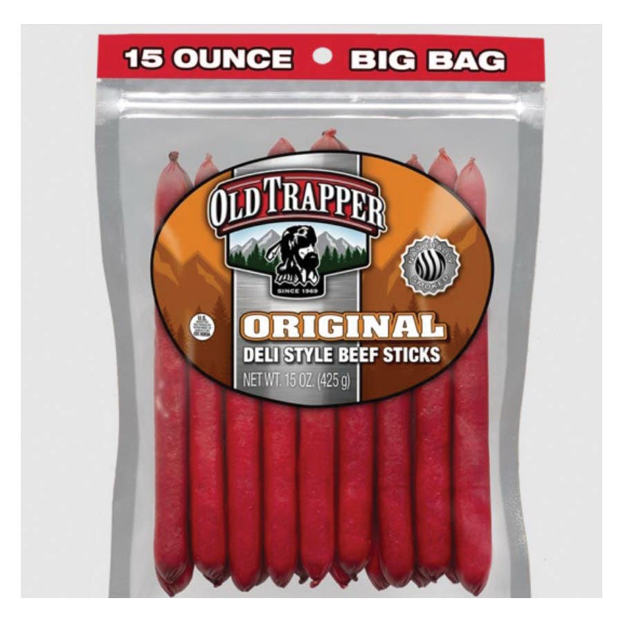 Old Trapper 045178 Deli-Style Beef Stick, 15 oz, Bag