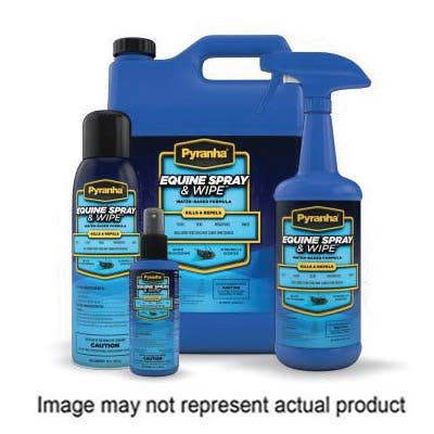Pyranha Equine Spray & Wipe Insecticide and Repellent, Liquid, Hazy, Slight Citrus, 15 oz