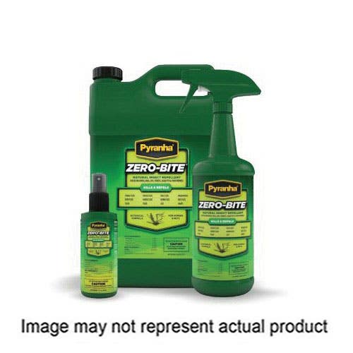 Pyranha ZERO-BITE Natural Insect Repellent, Liquid, Clear, Floral, Minty, Sweet, 1 gal