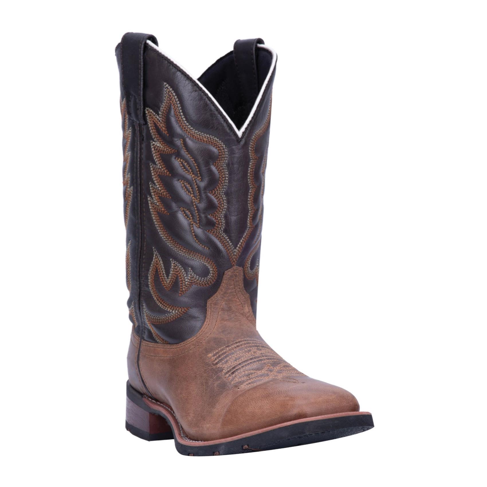 Laredo Montana Series Western Boots, 10.5, D W, Cowboy, Chocolate/Sand, Leather Upper