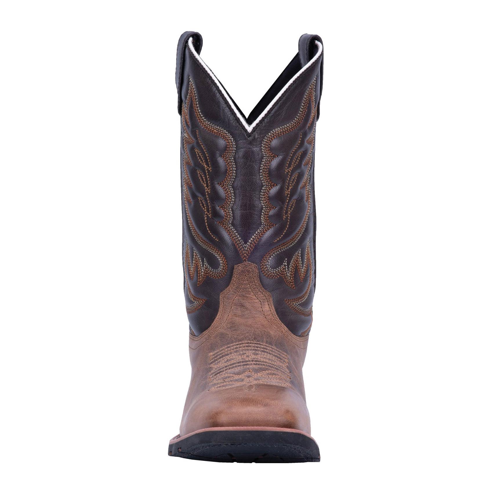 Laredo Montana Series Western Boots, 10.5, D W, Cowboy, Chocolate/Sand, Leather Upper