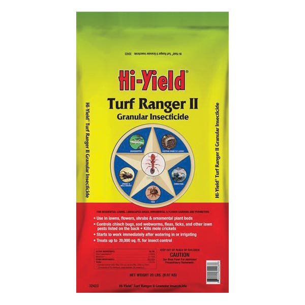 Hi-Yield Turf Ranger II 32423 Insecticide, Granular, Flowers, Lawns, Ornamental Plant Beds, Shrubs, 20 lb