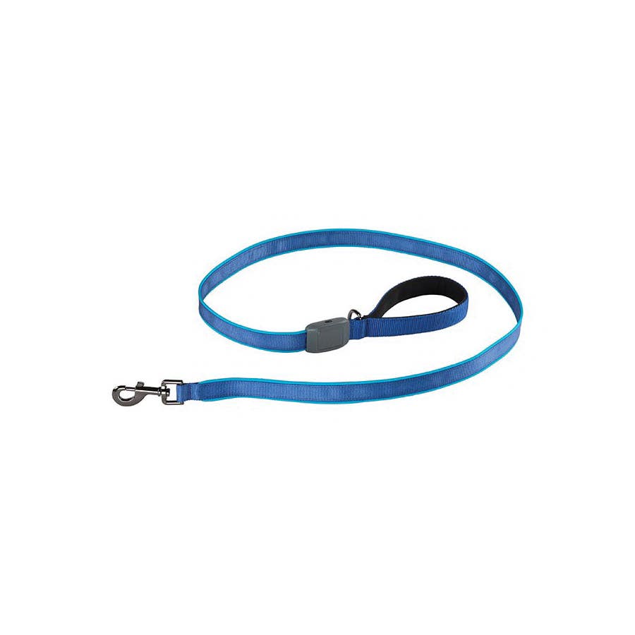 Nite Ize NITEDOG NDLR-03-R3 Rechargeable LED Dog Leash, 5 ft L, 1-1/2 in W, Nylon Line, Blue