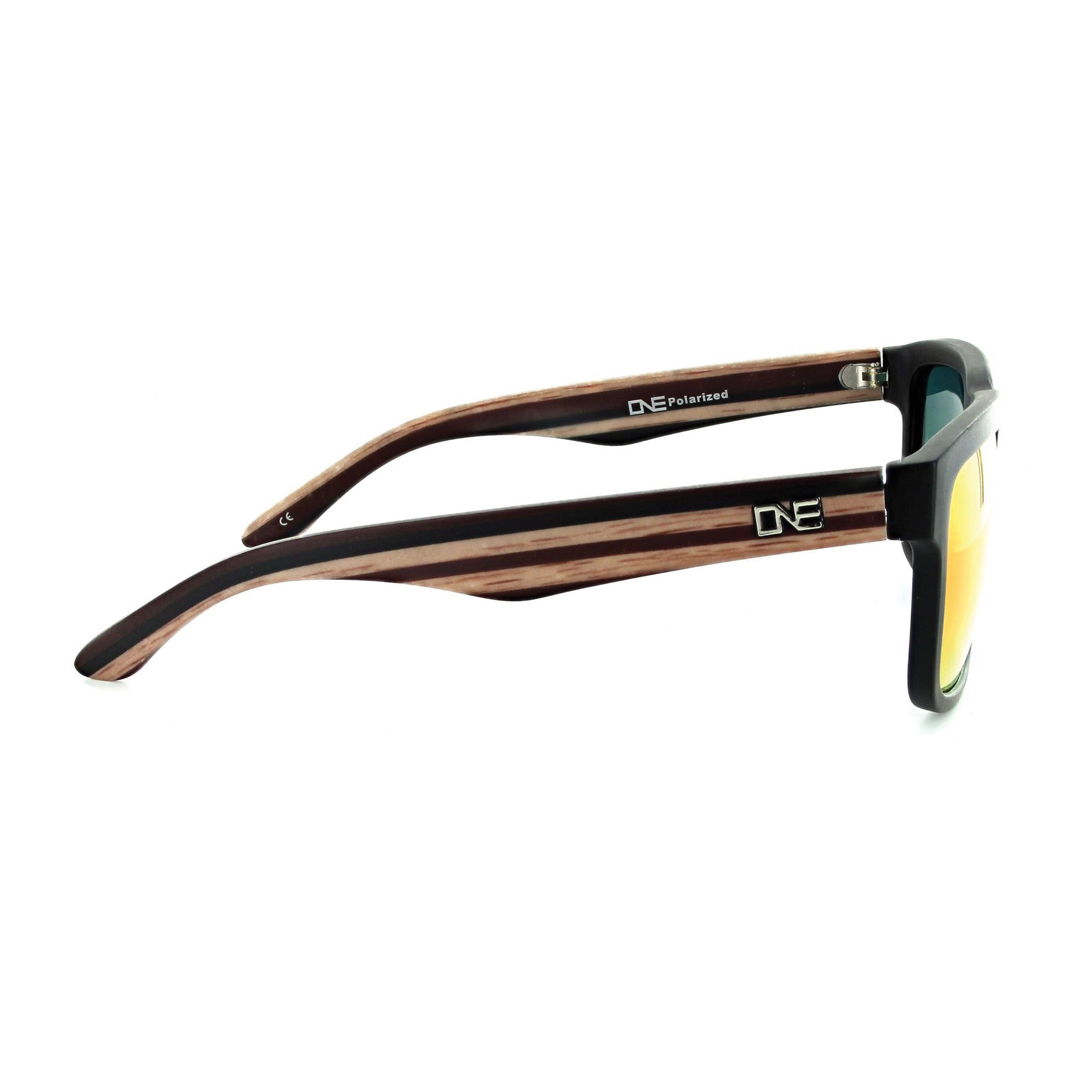 Optic Nerve Mashup Sunglasses, Square Frame, Black Frame, Polarized, Gray/Red Lens