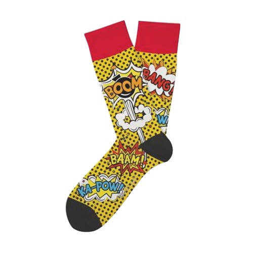 Two Left Feet Everyday Series Comicon Socks, Women's, 5.5 to 9.5, Cotton/Elastane/Polyamide