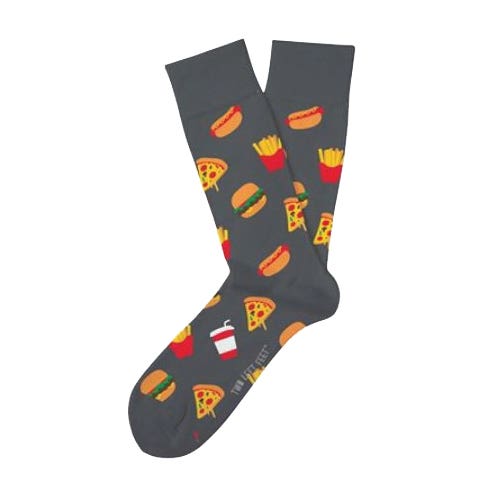 Two Left Feet Everyday Series Drive Thru Junky Socks Unisex, Women's, 5.5 to 9.5, Cotton/Elastane/Polyamide